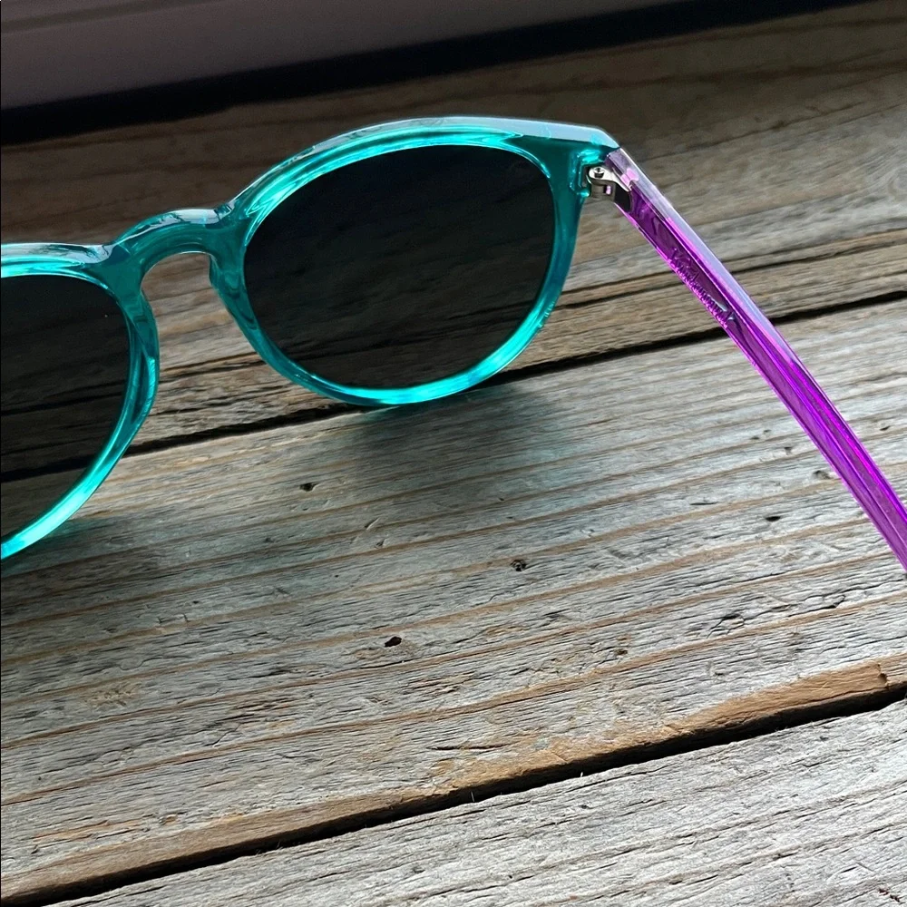 Vibrant Teal and Purple Sunglasses - Picture 4 of 7